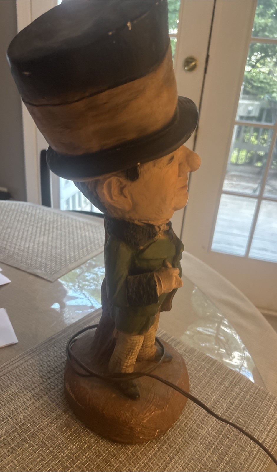 Rare Antique W.C. Fields Chalkware Figure Bar Lamp WORKS Tested Universal