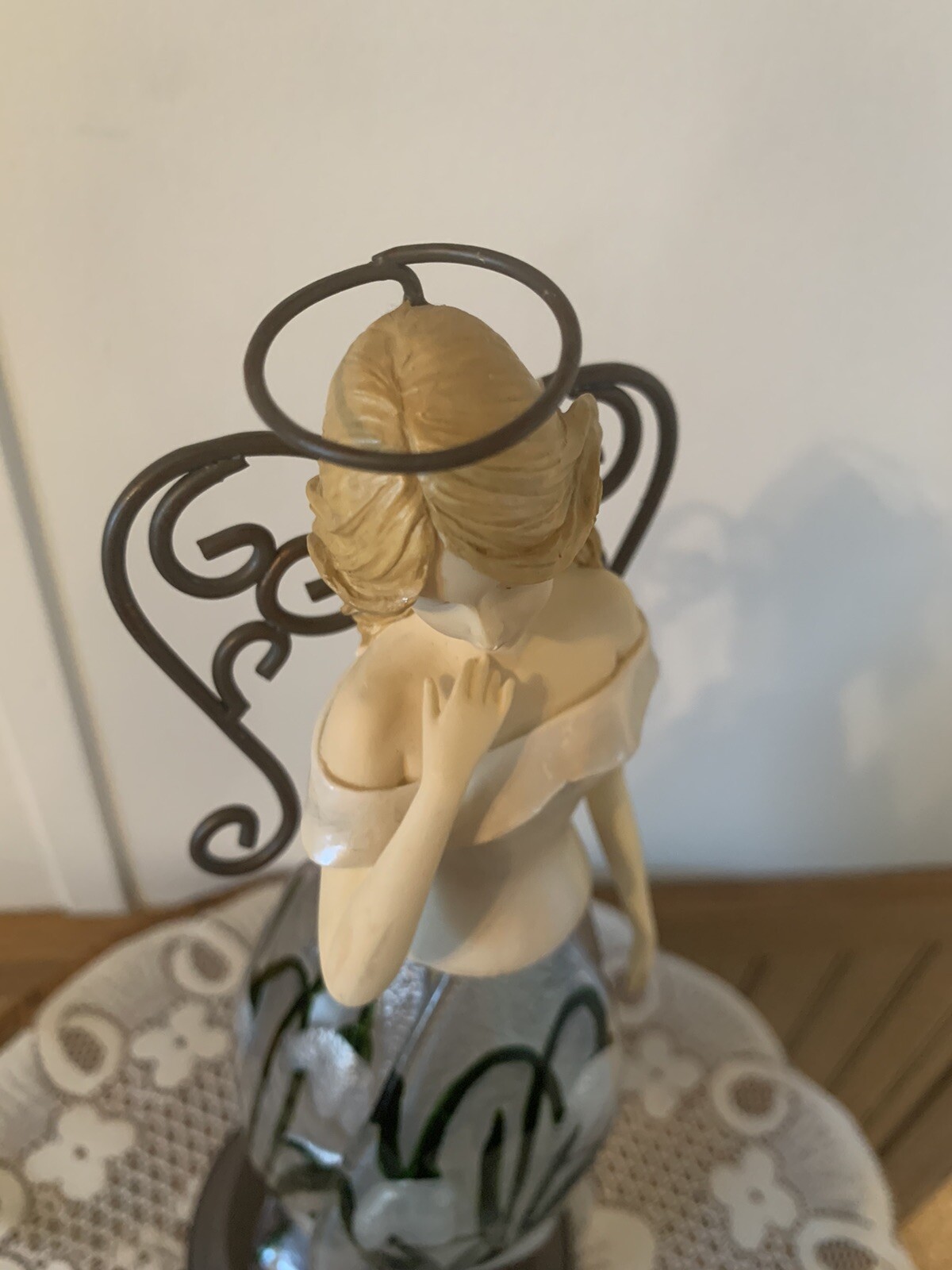 Hallmark January Birth Month Angel Figurine Flower Floral Skirt 11 Inches Tall