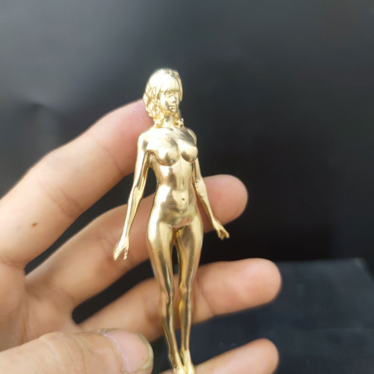 China Pure Bronze 10 Cm Beauty Girl Nude Body Art Statue