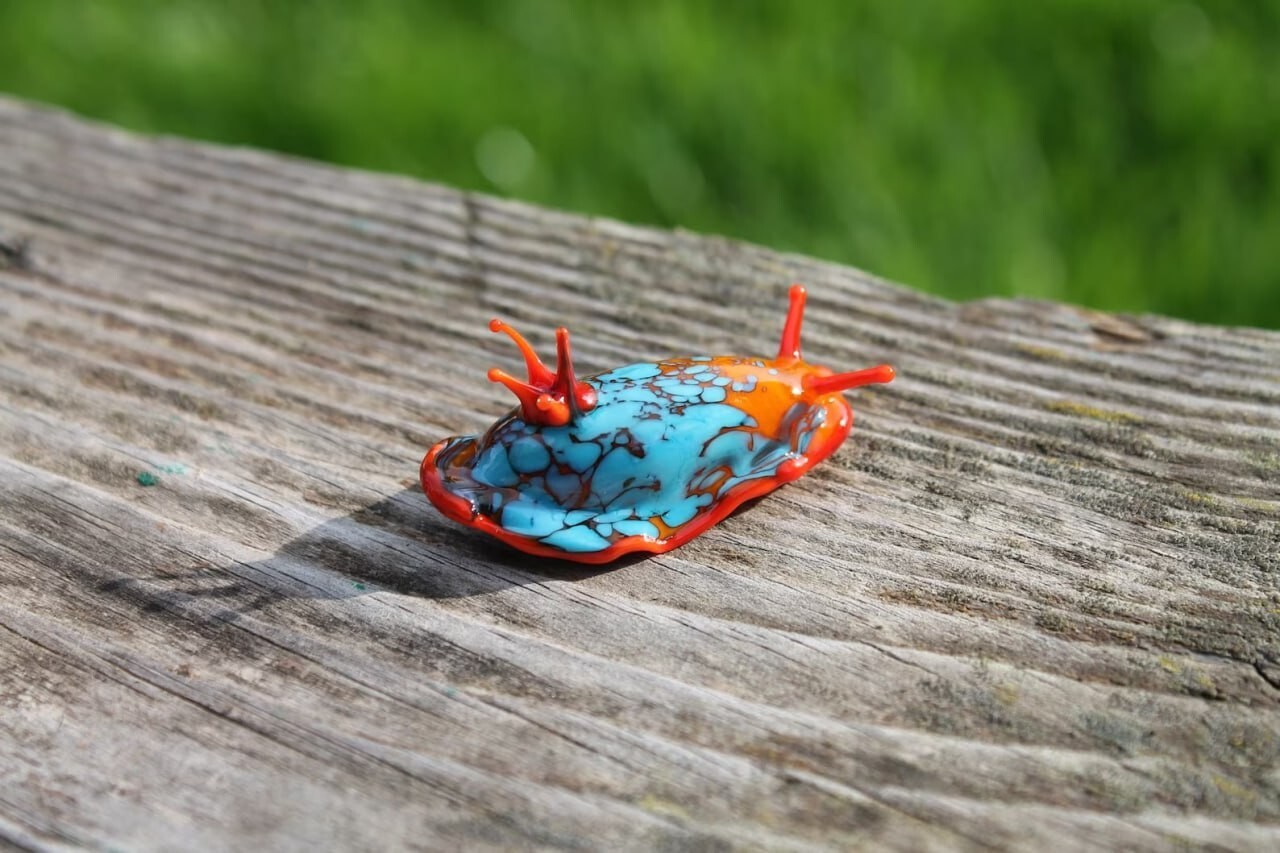 Nudibranch – Sea Slug glass sculpture – slug figure – Sea Slug – Bunny Sea Slug