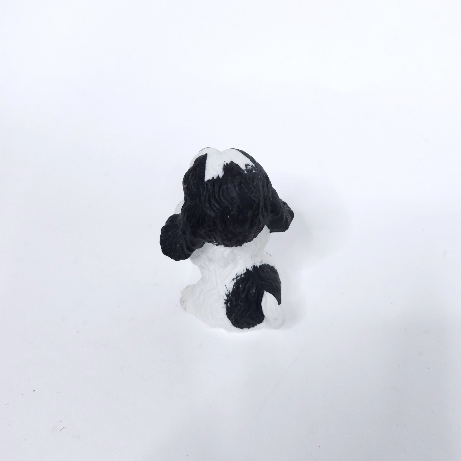 Vintage Homco Dog Figurine Black White Spaniel Puppy