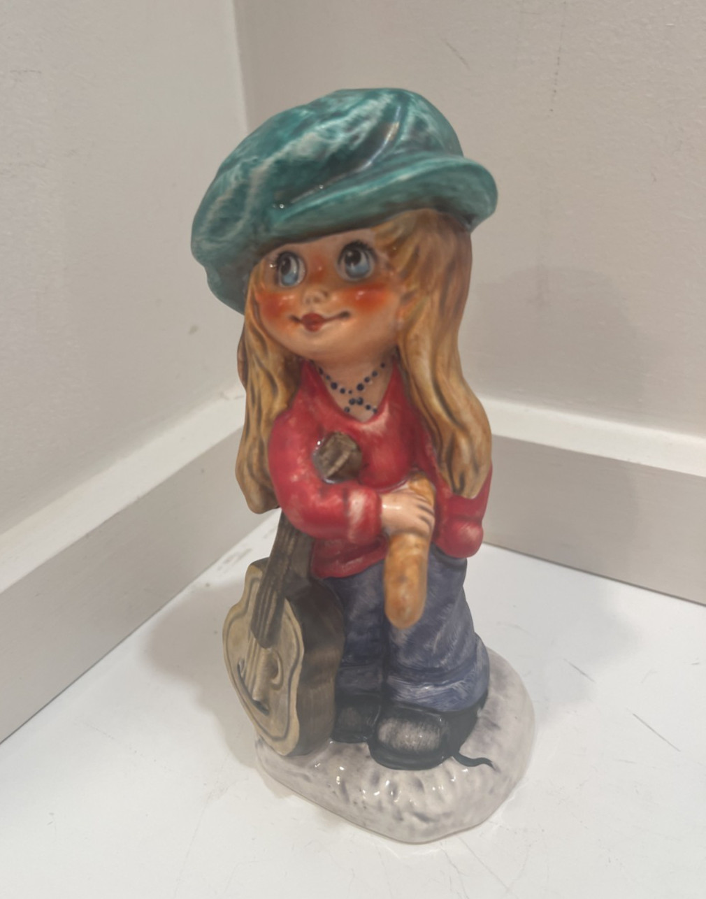 Goebel 1977 Children of Paris Figurine by Michel T Guitar #11025-14 Girl Guitar