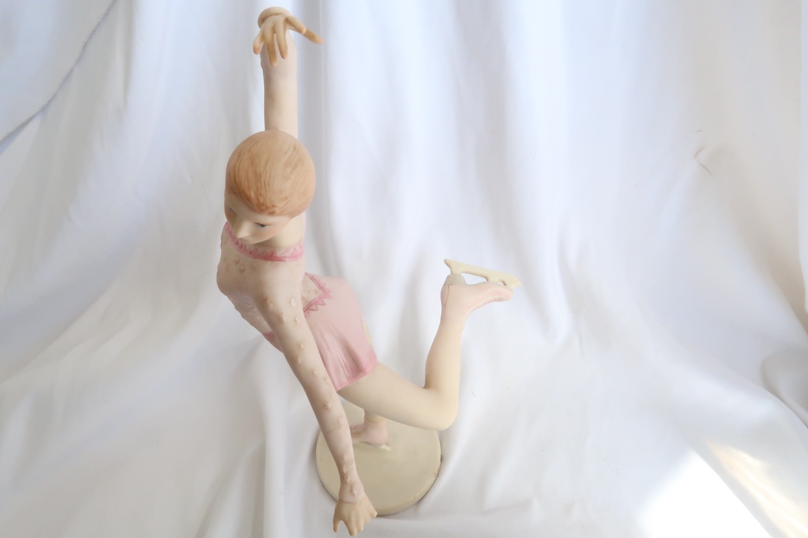 Cybis Vintage Porcelain Ballerina Ice Skater Figurine Pink Dress 1982