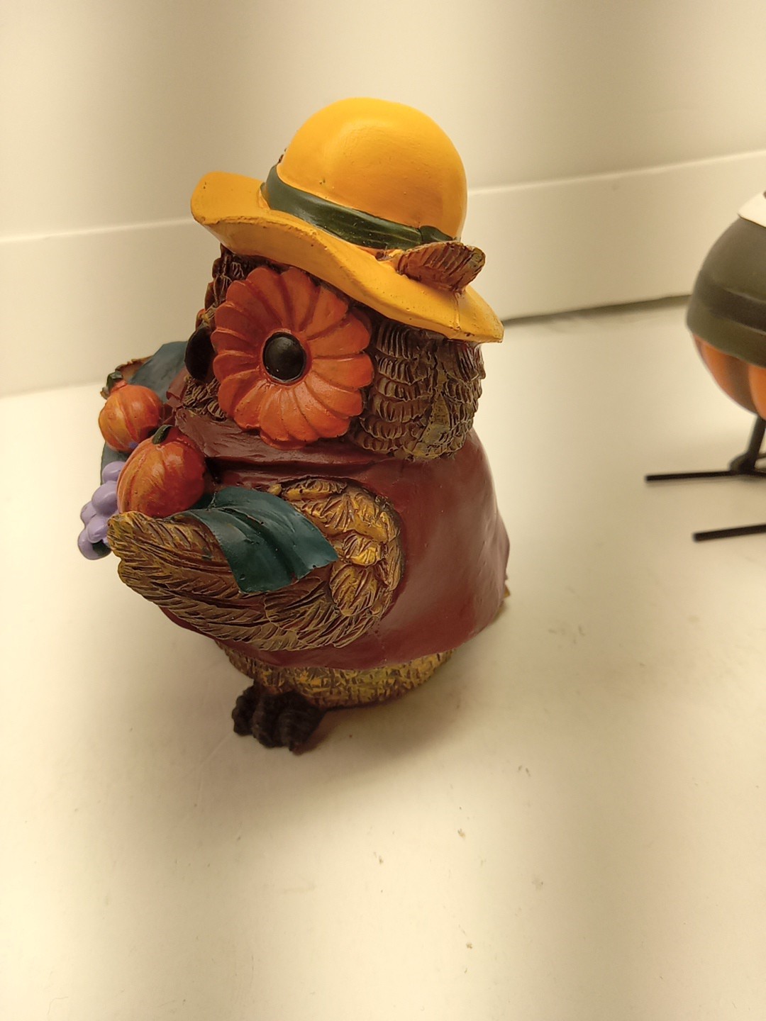 Thanksgiving 4 inch Resin Owl Figurines – Lot of 5 – Pumpkin, Pilgrim, Fall