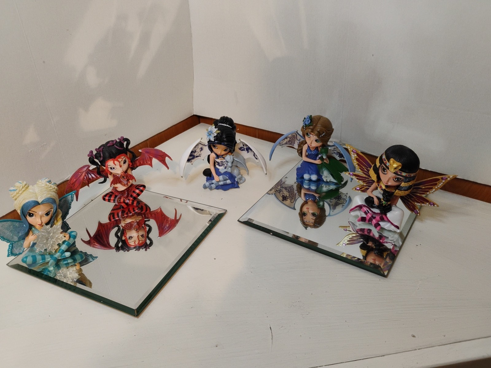 Lot Of 4 Fine Adult Collectibles Winged Themed Female Figures Approx. 4″ Tall