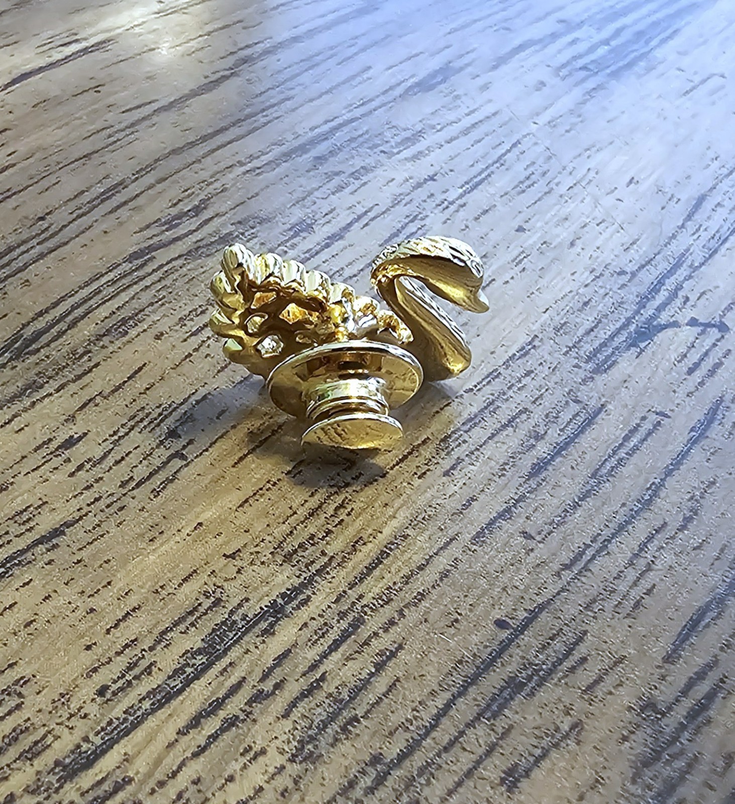 🦢 Swarovski Crystal MINI 1995 SCS Gold Multicolored Swan Figurine Pin Brooch
