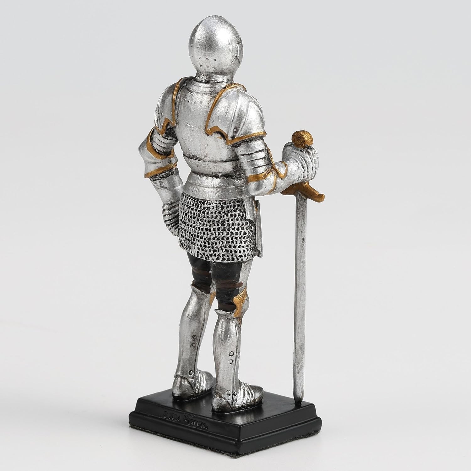 Polystone Medieval Knight Armor Sword Stance Statue Home Decorative Collectible