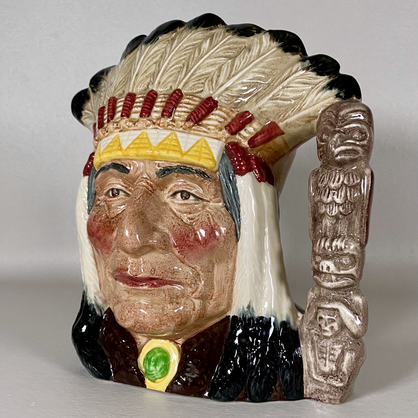 Royal Doulton North American Indian D6611 Large Character Jug 1966 England