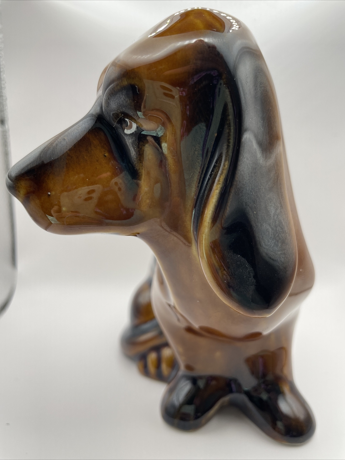 Vintage Handcrafted Ceramic Made in Brazil Bloodhound/ Bassett Hound Figurine