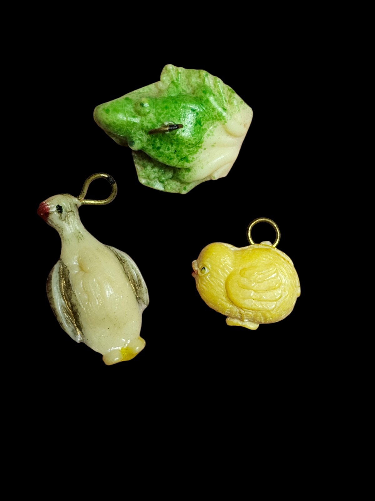 Vintage Japan Miniature Celluloid Charms Figures Animals Cracker Jack Era Set 10