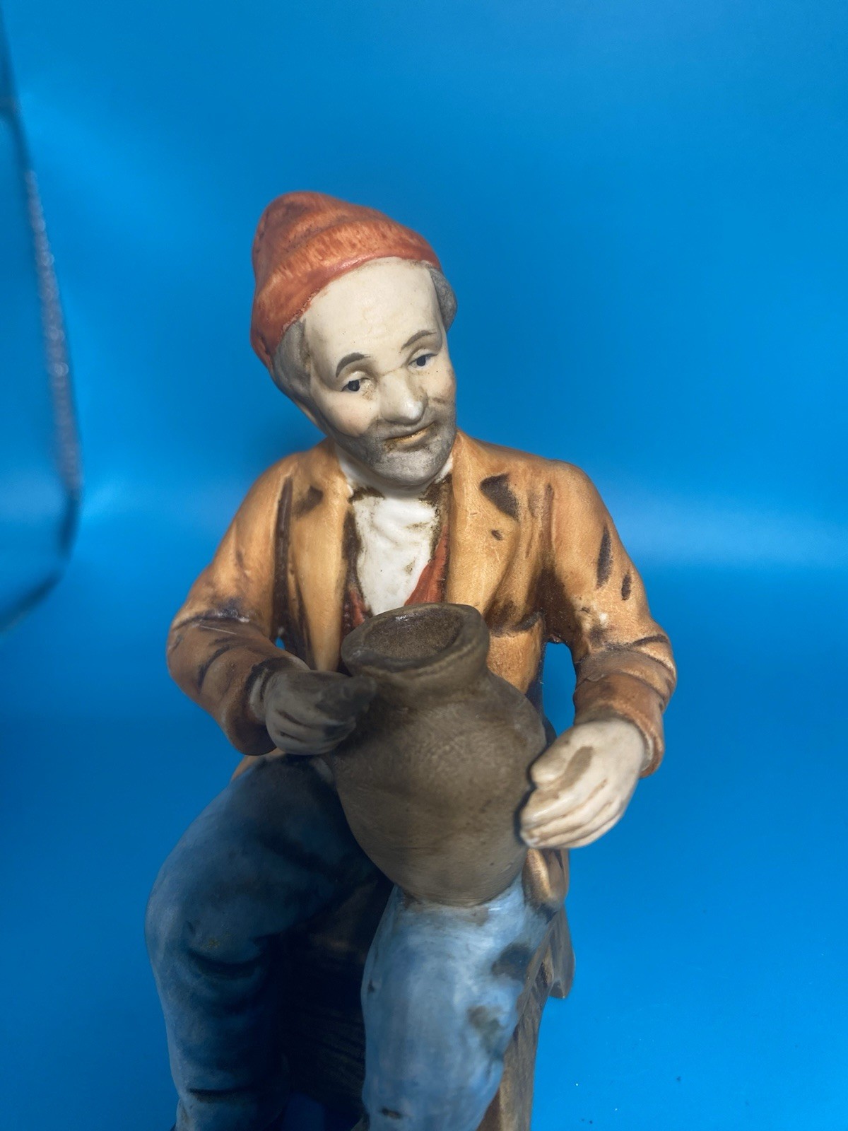 Vintage Handpainted Old Man Figurine Japan Numbered