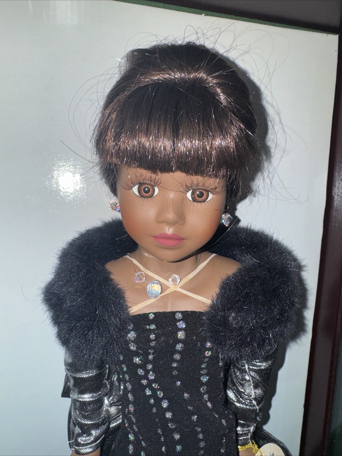 Camila garbage 16 inch Porcelain African with Swarovski crystal components