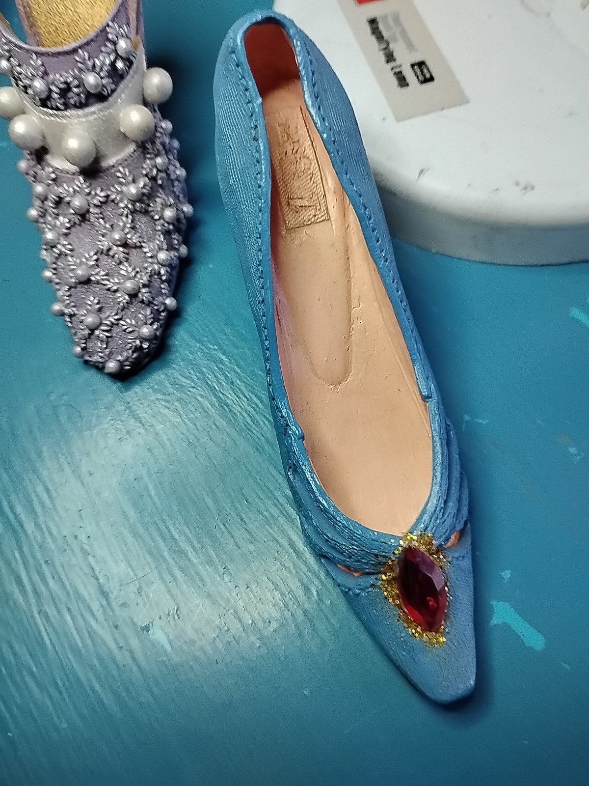 Ceramic Miniature Fancy Designer Shoes-3-4” Each-Fine Details Mini Decor Shoes 3