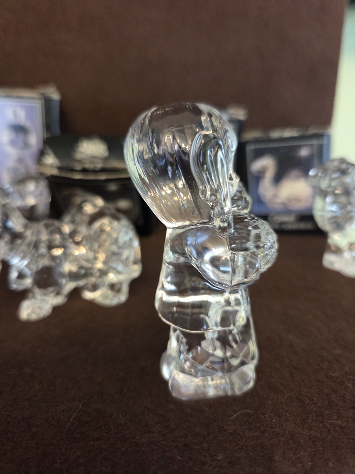 Vintage Precious Moments Crystal Clear Nativity Set Religious Set 10 Pieces