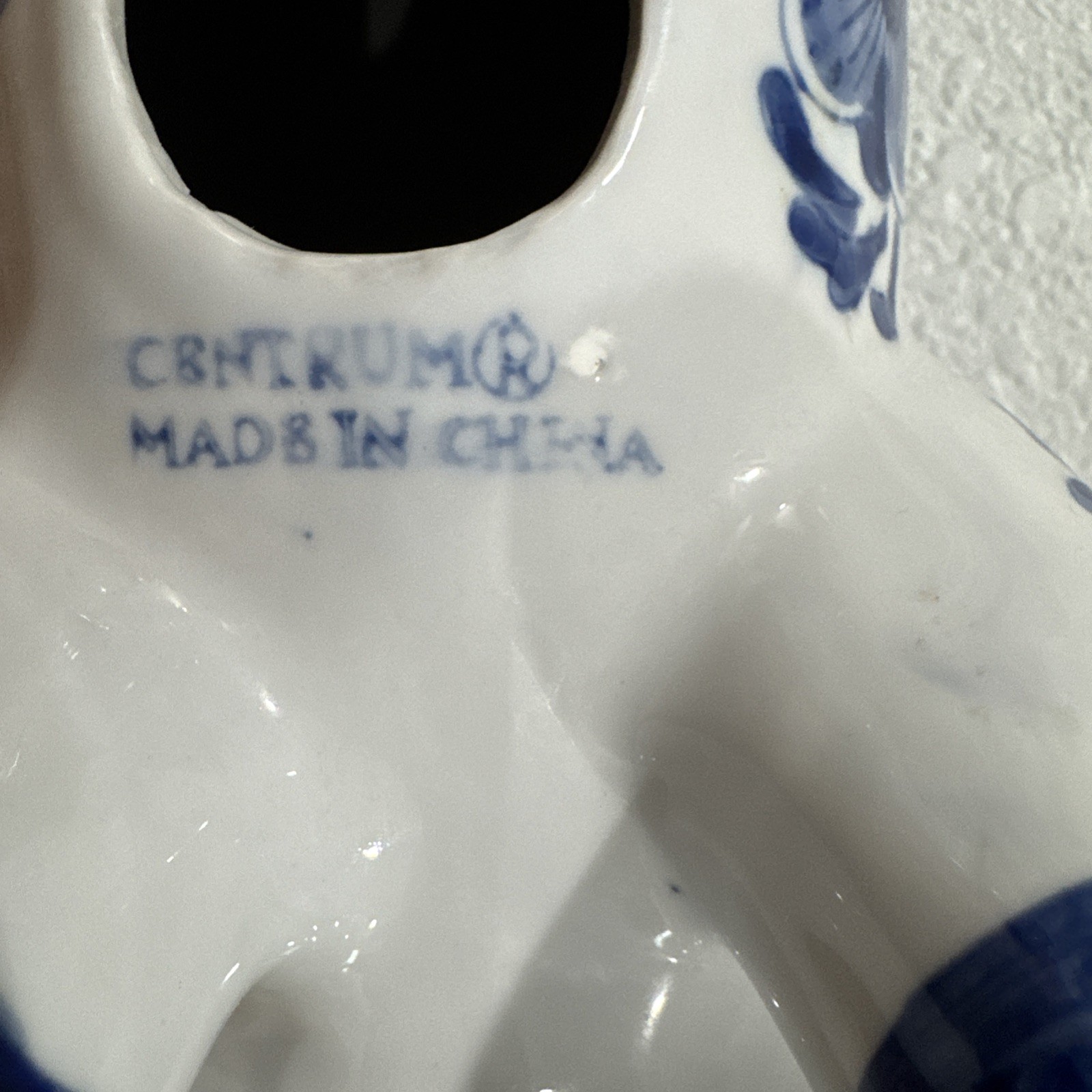 CBNTRUM Blue White Chinoiserie Ceramic Pig Figurine Delft Colors Decor Vintage