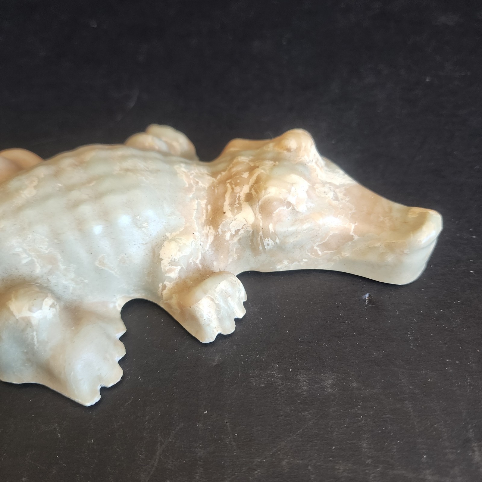 Vintage Alligator Crocodile Figurine – Faux Stone Polystone