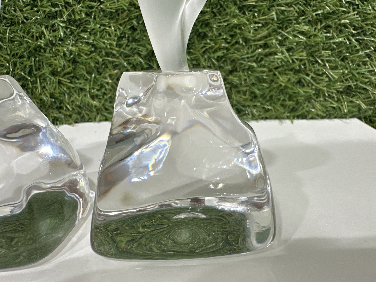 Swarovski Ebeling & Reuss Panther Cougar Head Frosted Clear Crystal Lot Of 2