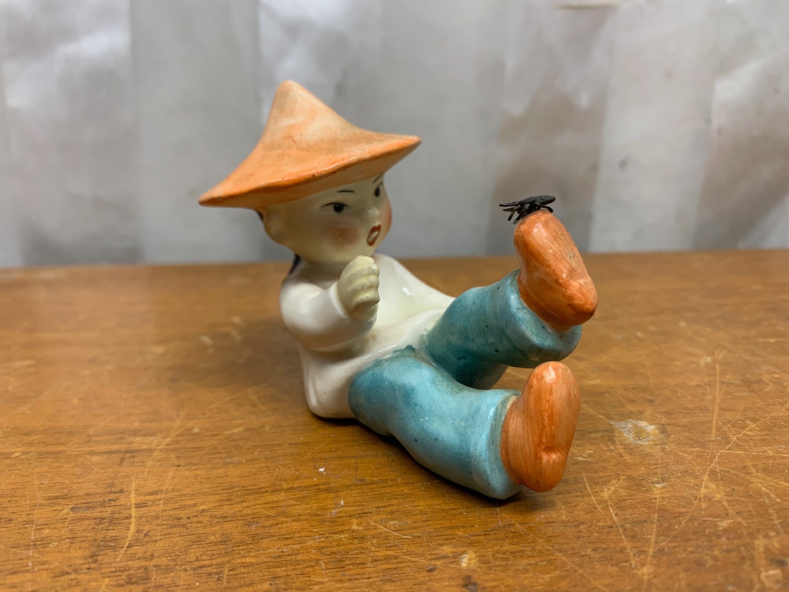 Vintage Goebel Hummel Figurine TMK-1/TMK-2 Full Bee 1950-1959 Asian Boy with Fly