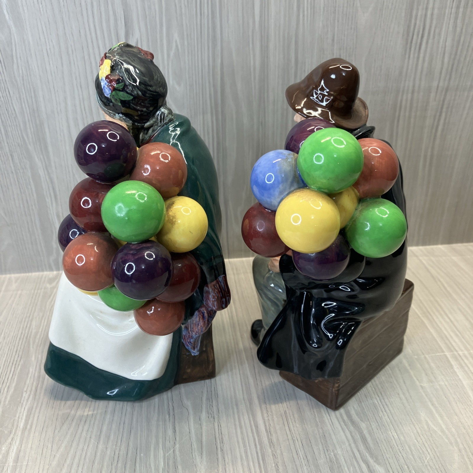 Royal Doulton The Balloon Man HN1954 & The Old Balloon Seller HN1315 SET Vintage