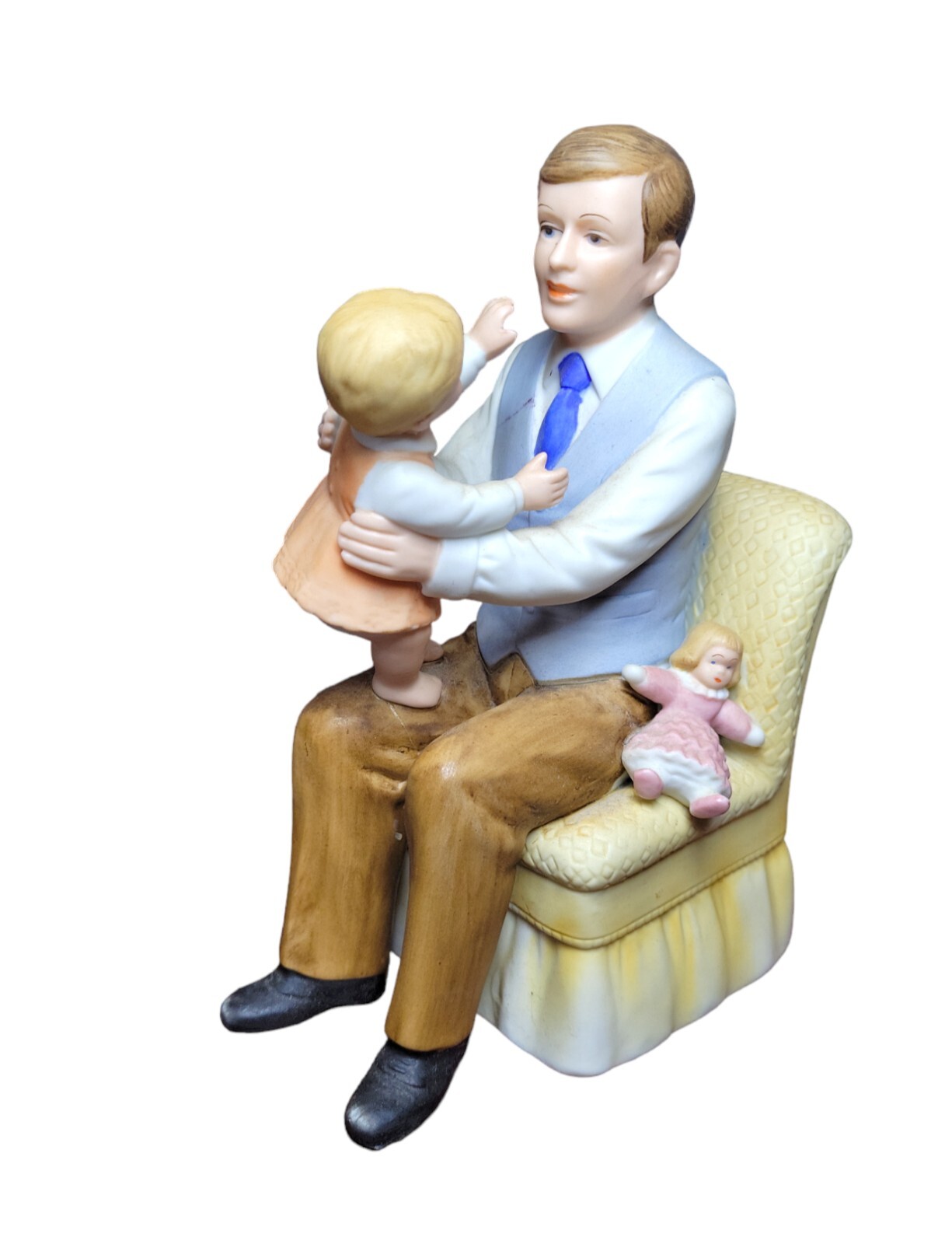 Homco Home Interiors Fathers Time Daddy and Child Figurine 1476 READ