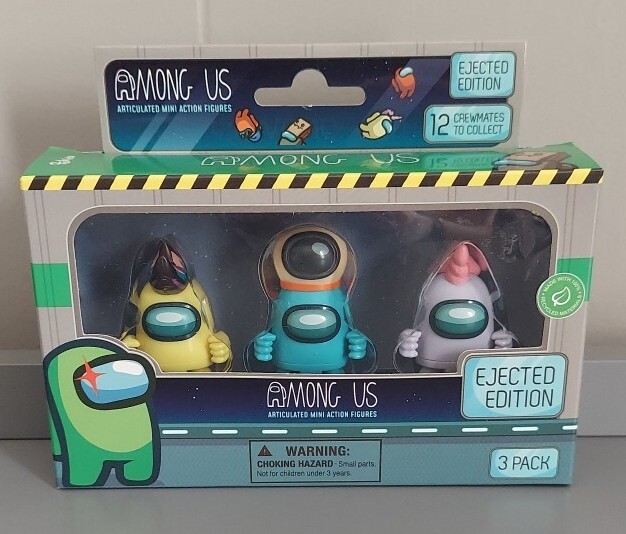 New! Among Us 3 Pack Articulated Mini Figures Ejected Edition 2023 Toikido NIP