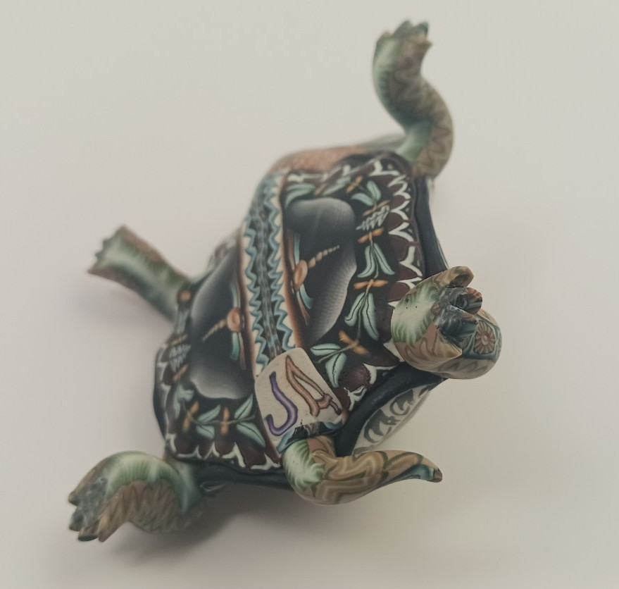 Jon Stuart Anderson Polymer Clay ~ 2005 Med. Turtle Good Condition Detailed Art
