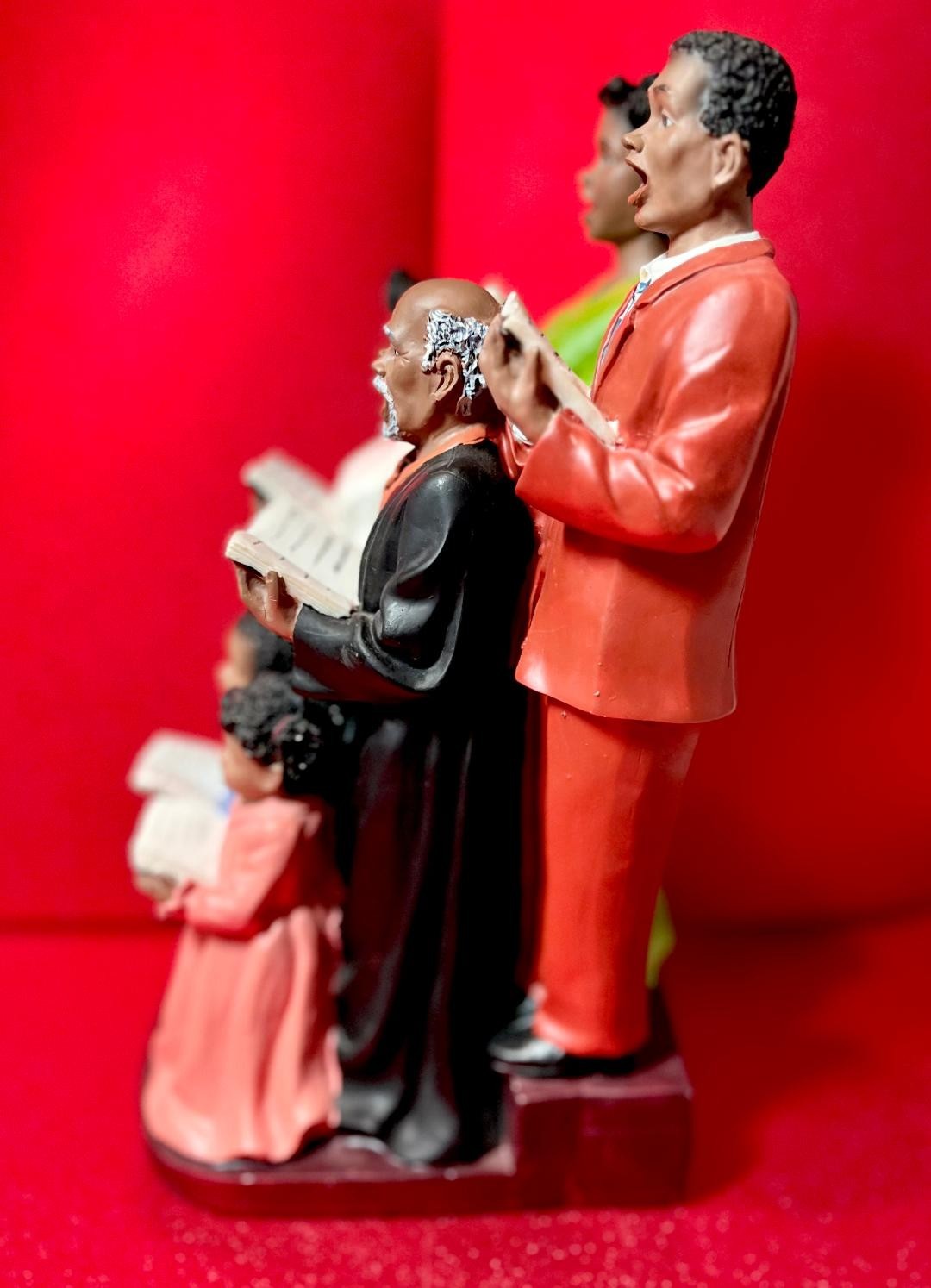 VTG 10″ AFRICAN AMERICAN CHURCH CHOIR FIGURINES
