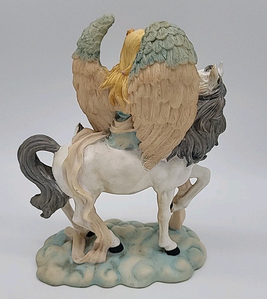 Angel on a White Horse Figurine Pastels Collection by Young’s Inc. Fairy Pixie