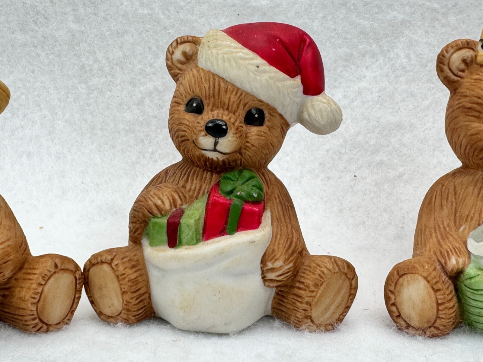 Vintage Homco Bear of the Month #1413 Porcelain Figurines 2 1/4″ Lot of 6