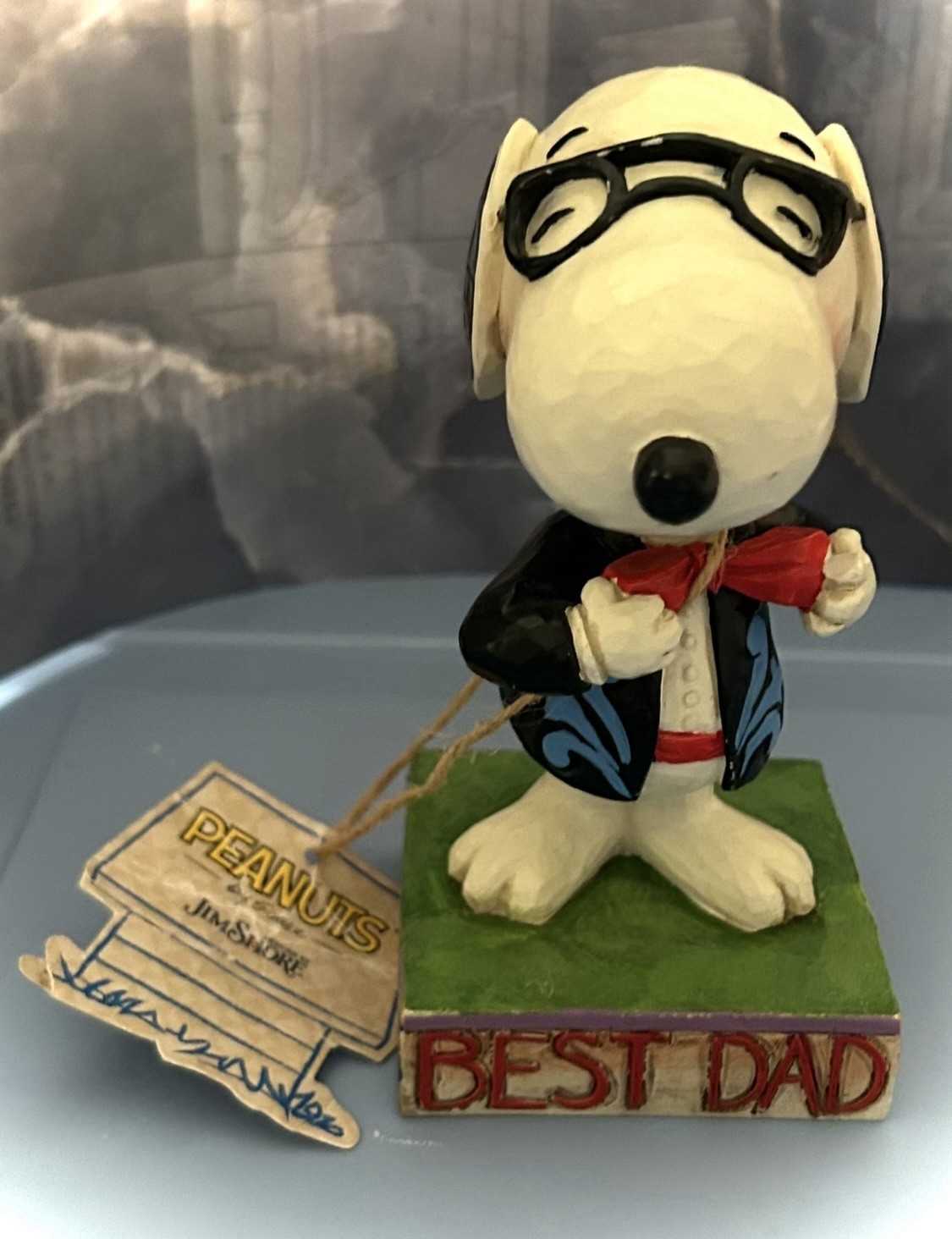 Jim Shore Peanuts Snoopy Father’s Day Figurine “Best Dad”figurine 2014 Enesco