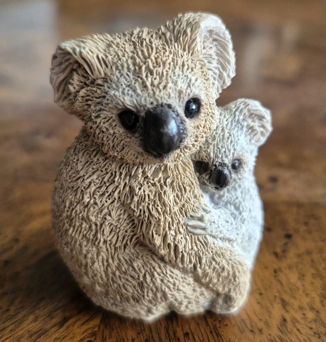Vintage Stone Critters Littles Koala Bear Mama With Baby Resin Figurine 2.25″