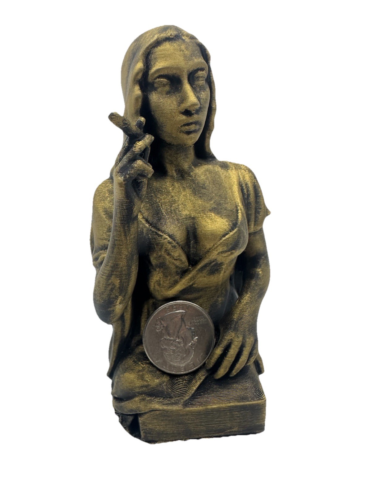 Mona Lisa 5” Smoking A Cigarette Bust Statue Modern Artistic Sculpture Antique