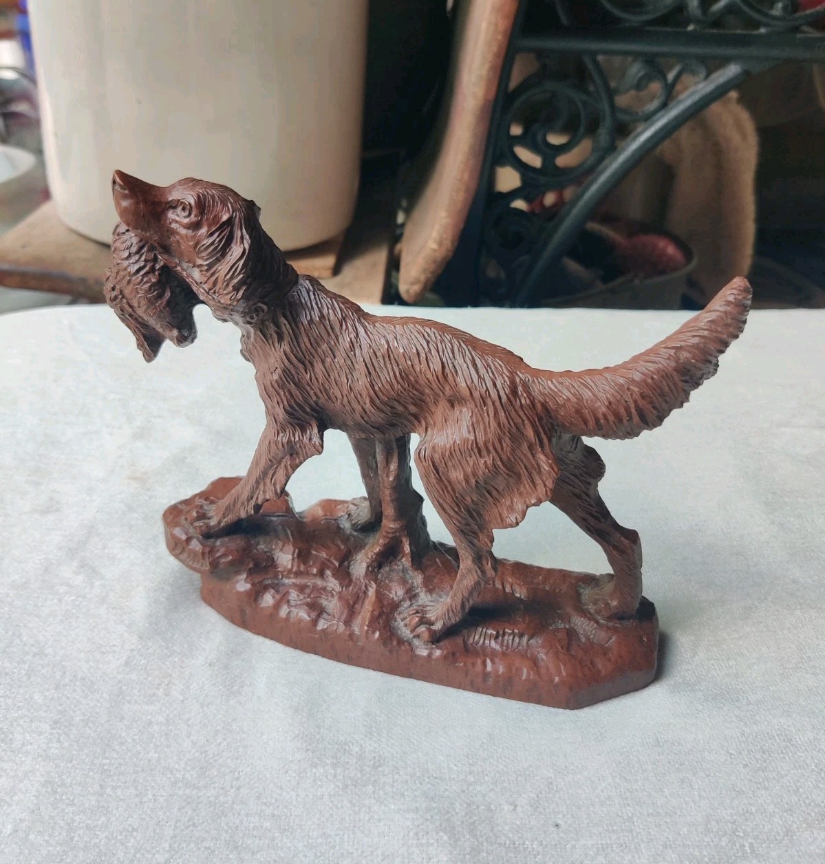 Bird Hunting Dog Retriever Figurine Brittany Spaniel Setter Red Mill 1992 USA
