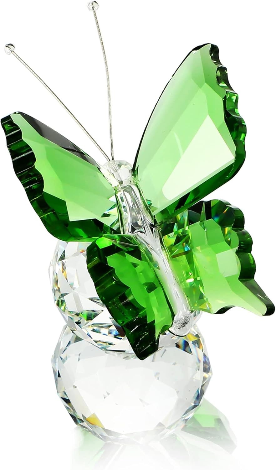 Elegant Green Crystal Butterfly Figurine – Lifelike Decorative Collector’s Piece