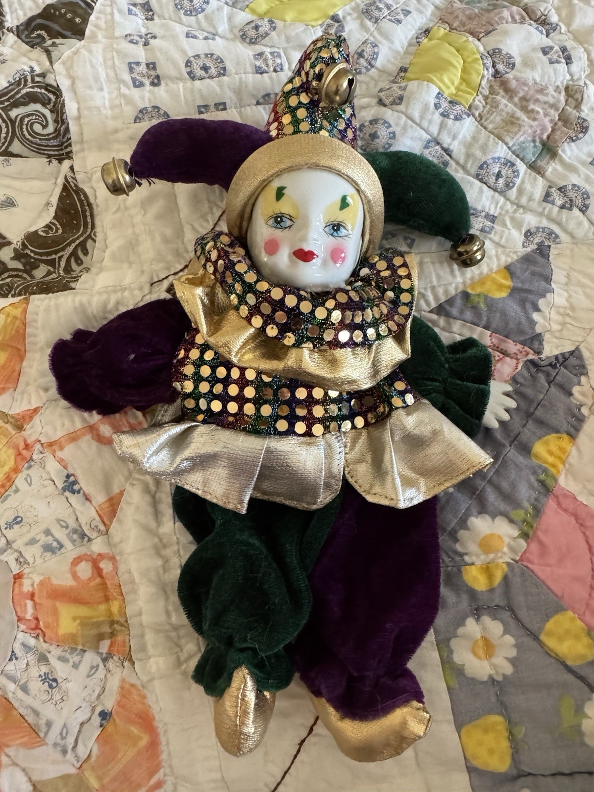 Vintage Jester Harlequin Mardi Gras Clowns Lot Of 2