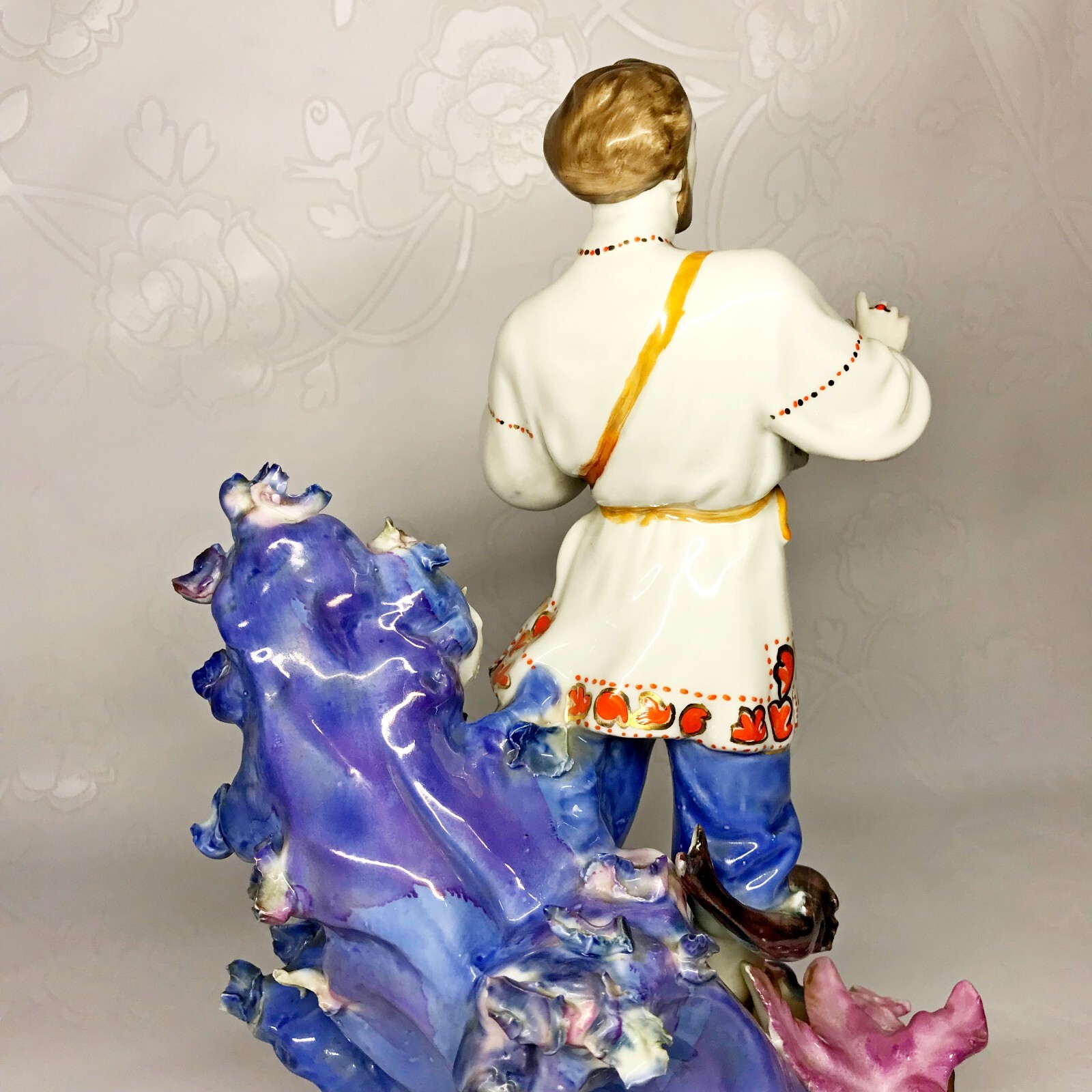 Porcelain figurine Sadko 12 inch soviet vintage statuette USSR Ukraine Kyiv
