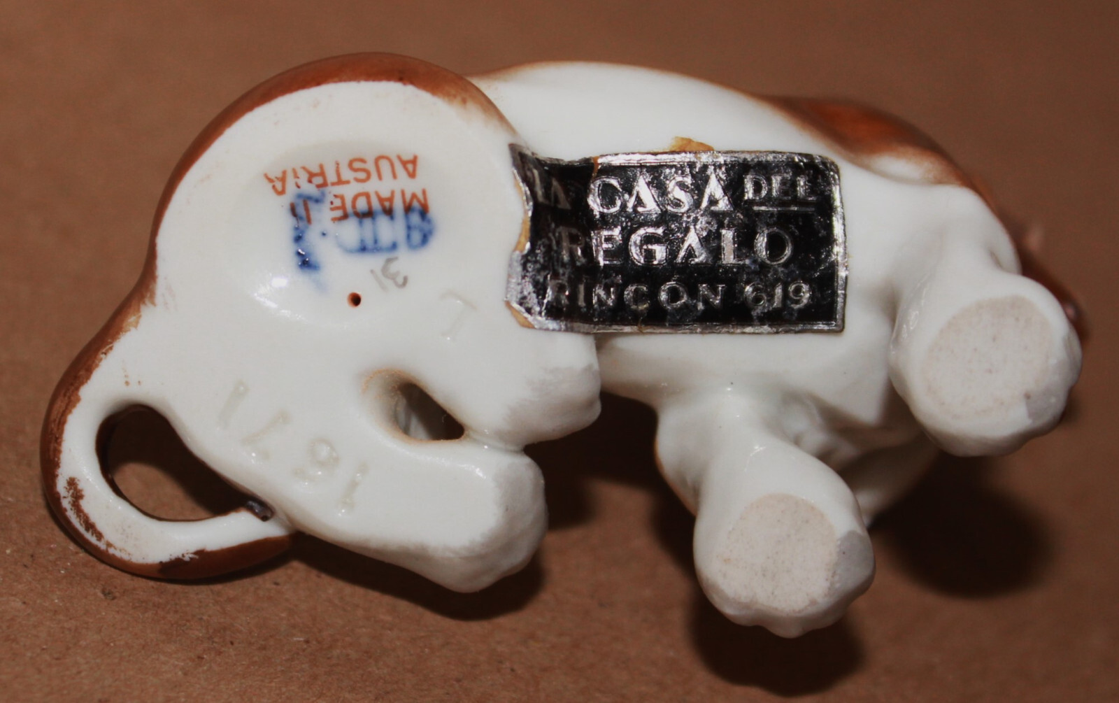 Antique Augarten Wien Porcelain Figurine Dachshund Dog 1671 Hund Dackel Austria