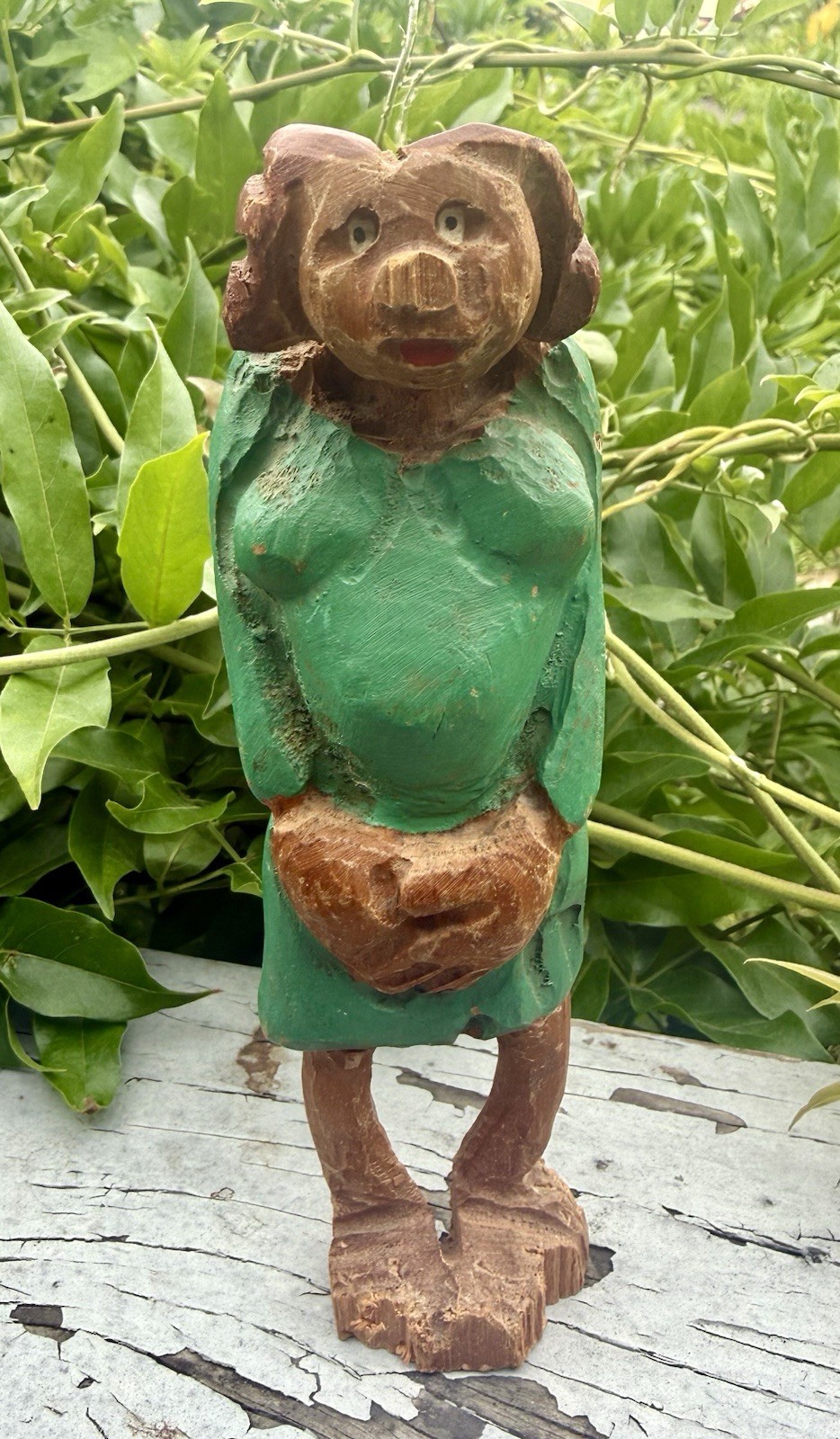 1970s Ozark/Style Hand Carved Wood Caricatures Trio Harold ENLOW- Style 5.75″