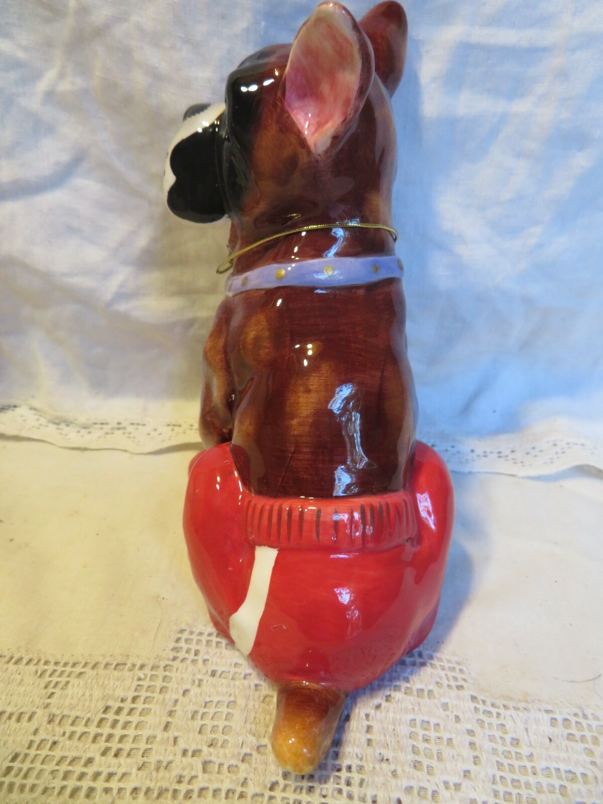 “CHAMP” WhimsiClay Boxer dog + 2 free dog pins ($24 value) CUTE and FUN!