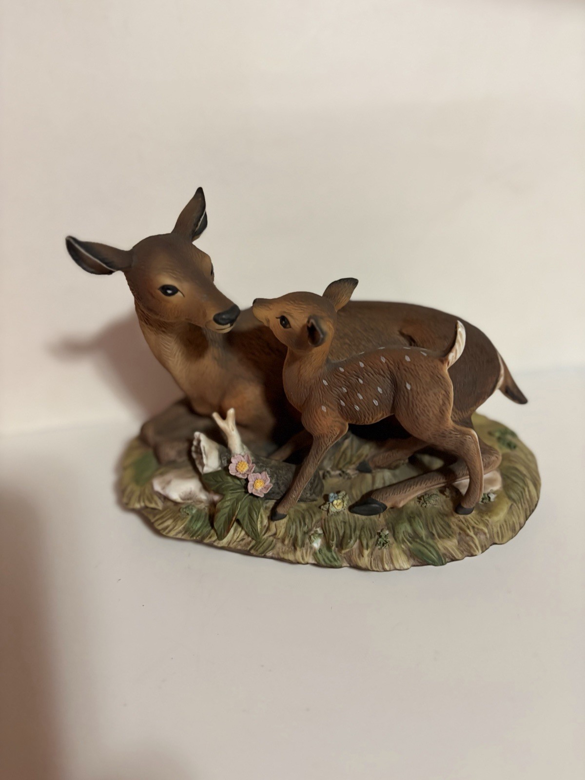 Vintage Masterpiece By Homco Deer Doe And Baby Fawn Poreclain Figurine 1979 Mint