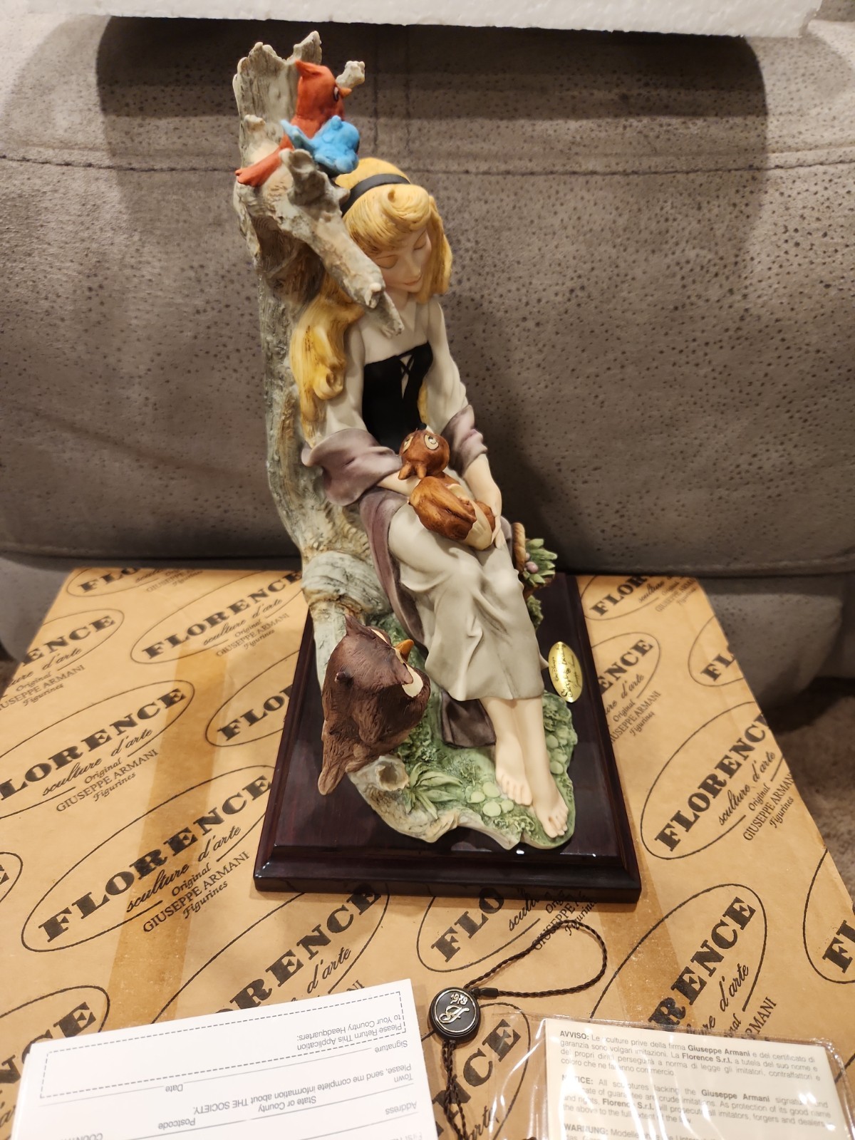 Vintage Walt Disney Giuseppe Armani Sleeping Beauty Statue Figurine Florence