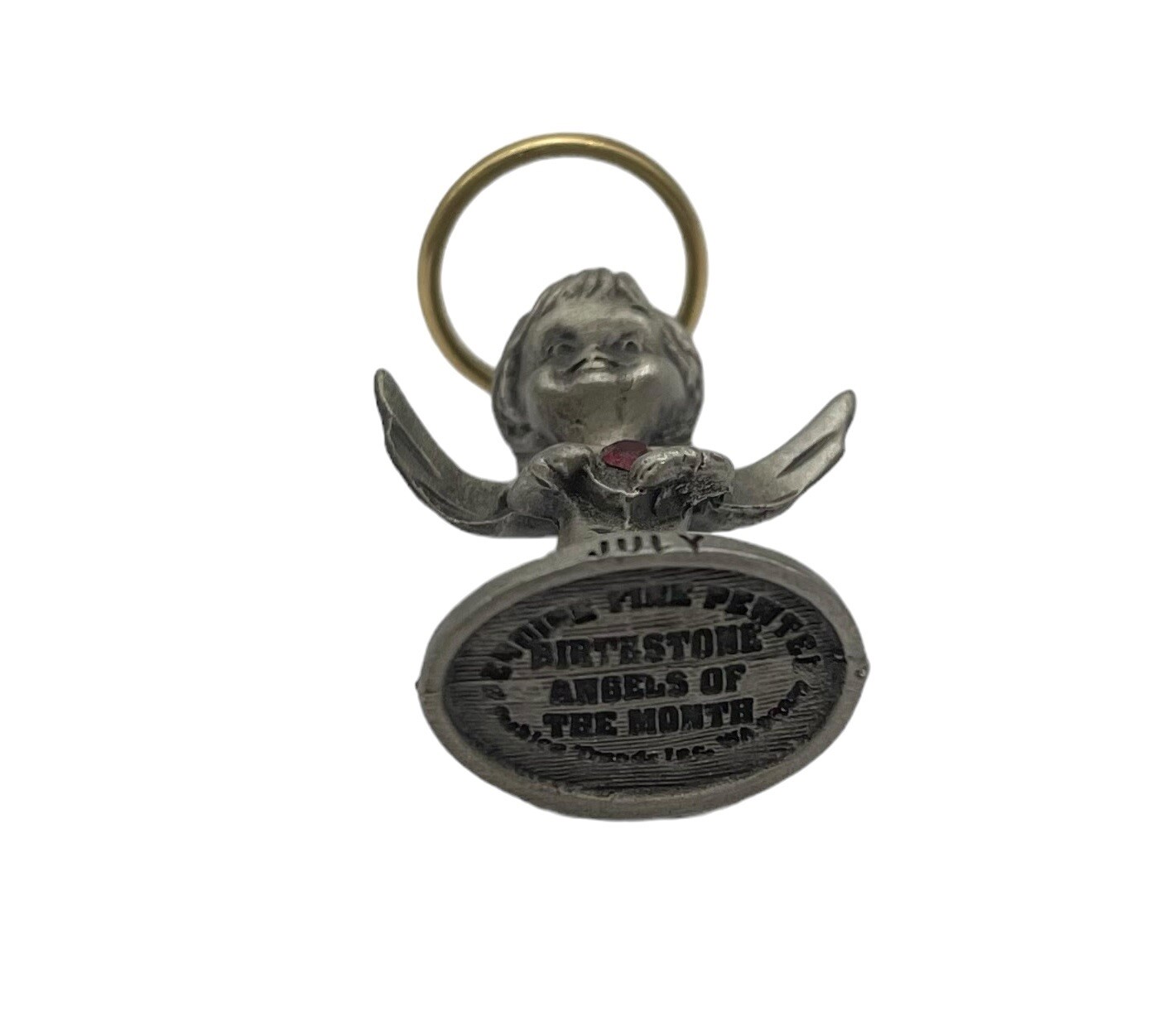 Adorable Miniature Pewter Birthstone Angel Of The Month July