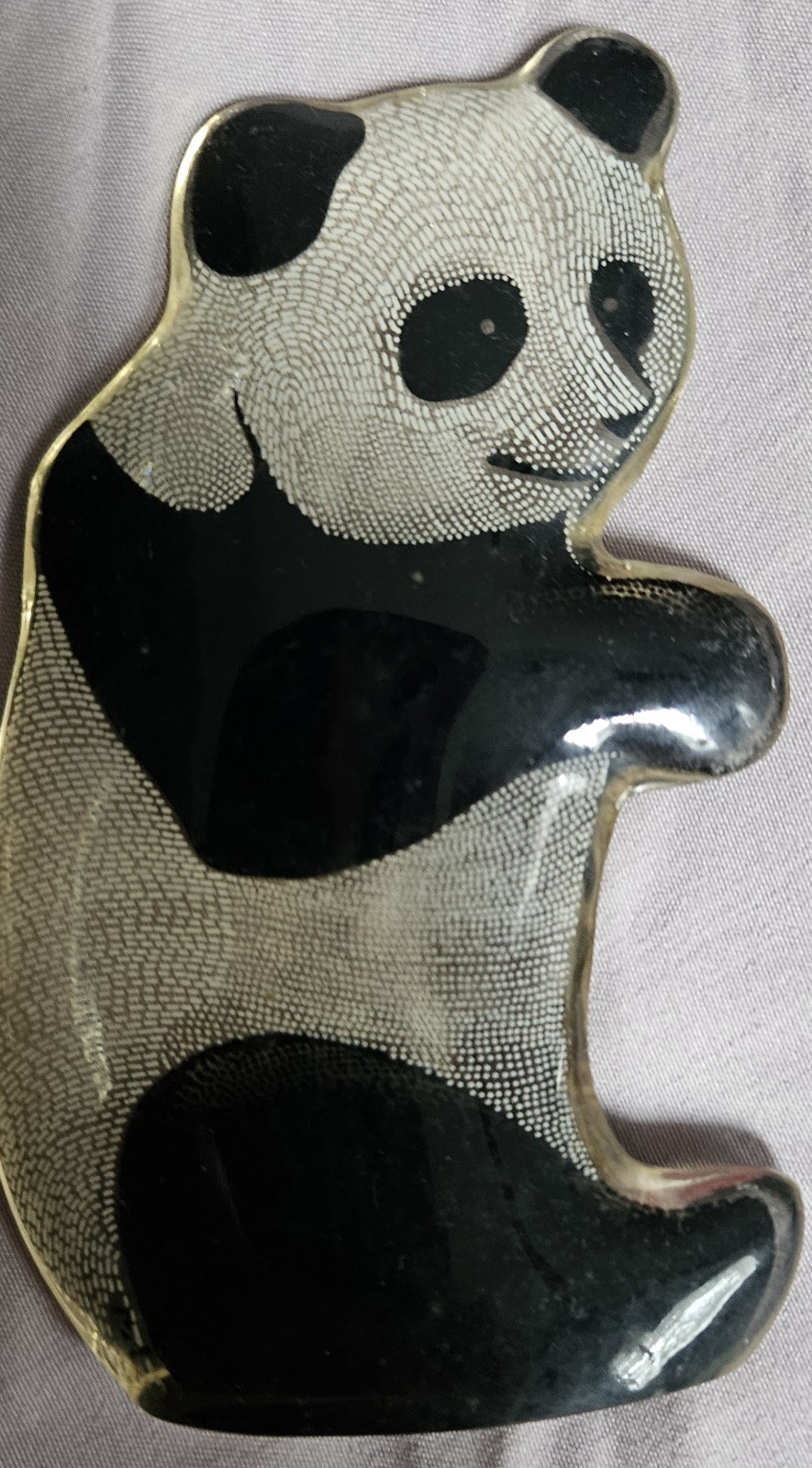 Lucite Panda Bear by Abraham Palatnik Optical Art – Black/White/Clear CUTE!!!