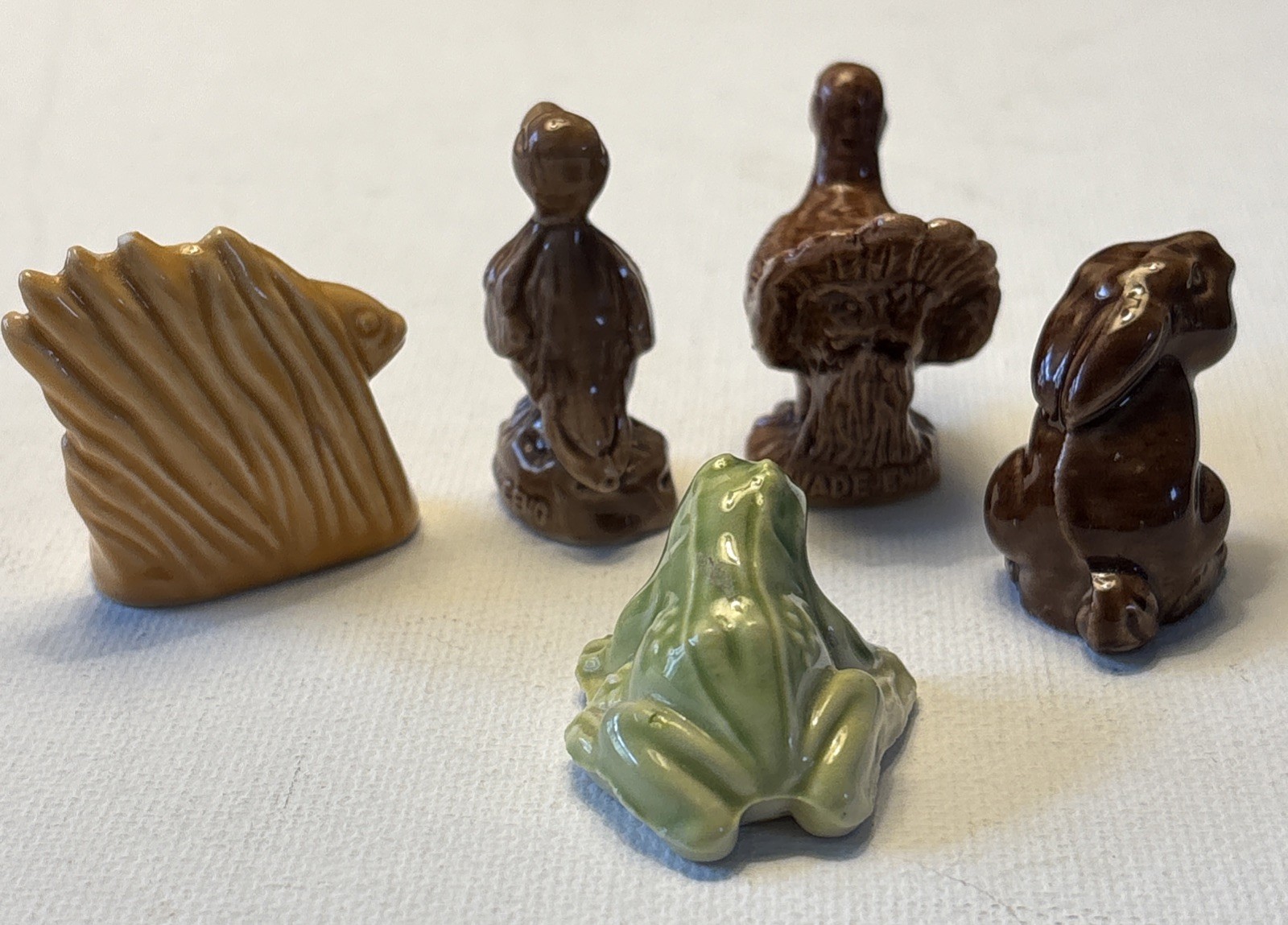 Wade Whimsies Figurines Lot Of 5 Goldfish Bunny Turkey Frog Duck England
