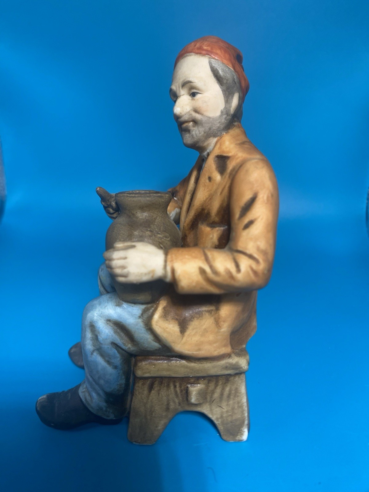 Vintage Handpainted Old Man Figurine Japan Numbered