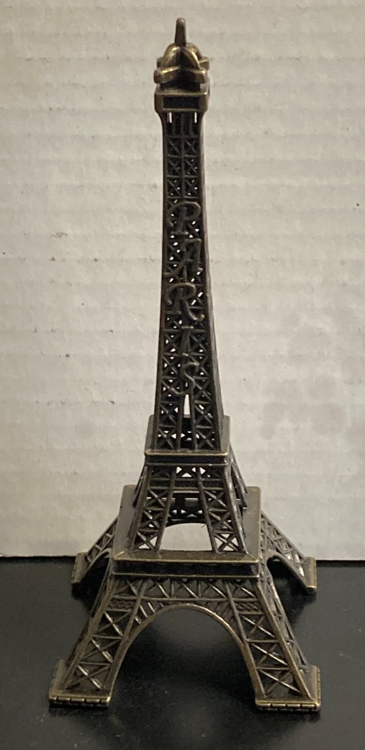 Paris Eiffel Tower Souvenir Mini Statue 6-1/2” Metal Home Décor France