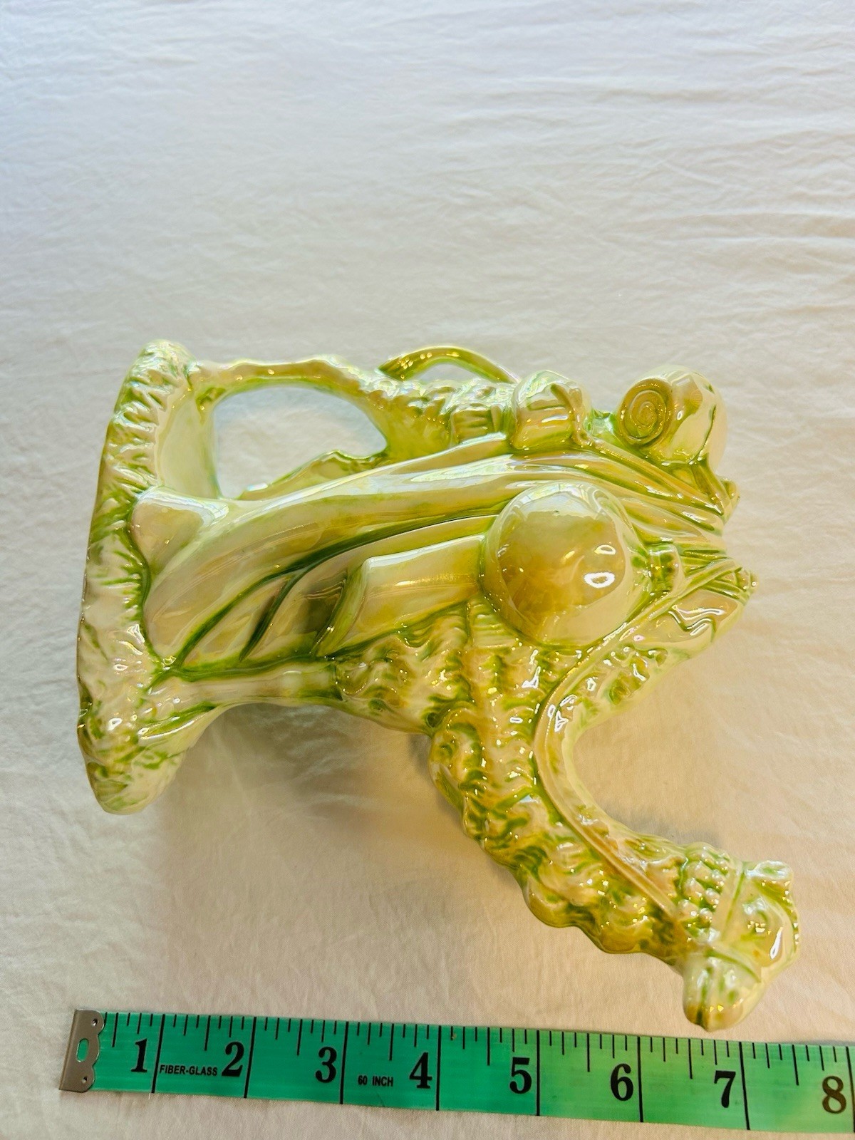Green and white ceramic camel figurine Atlantic mold nativity camel