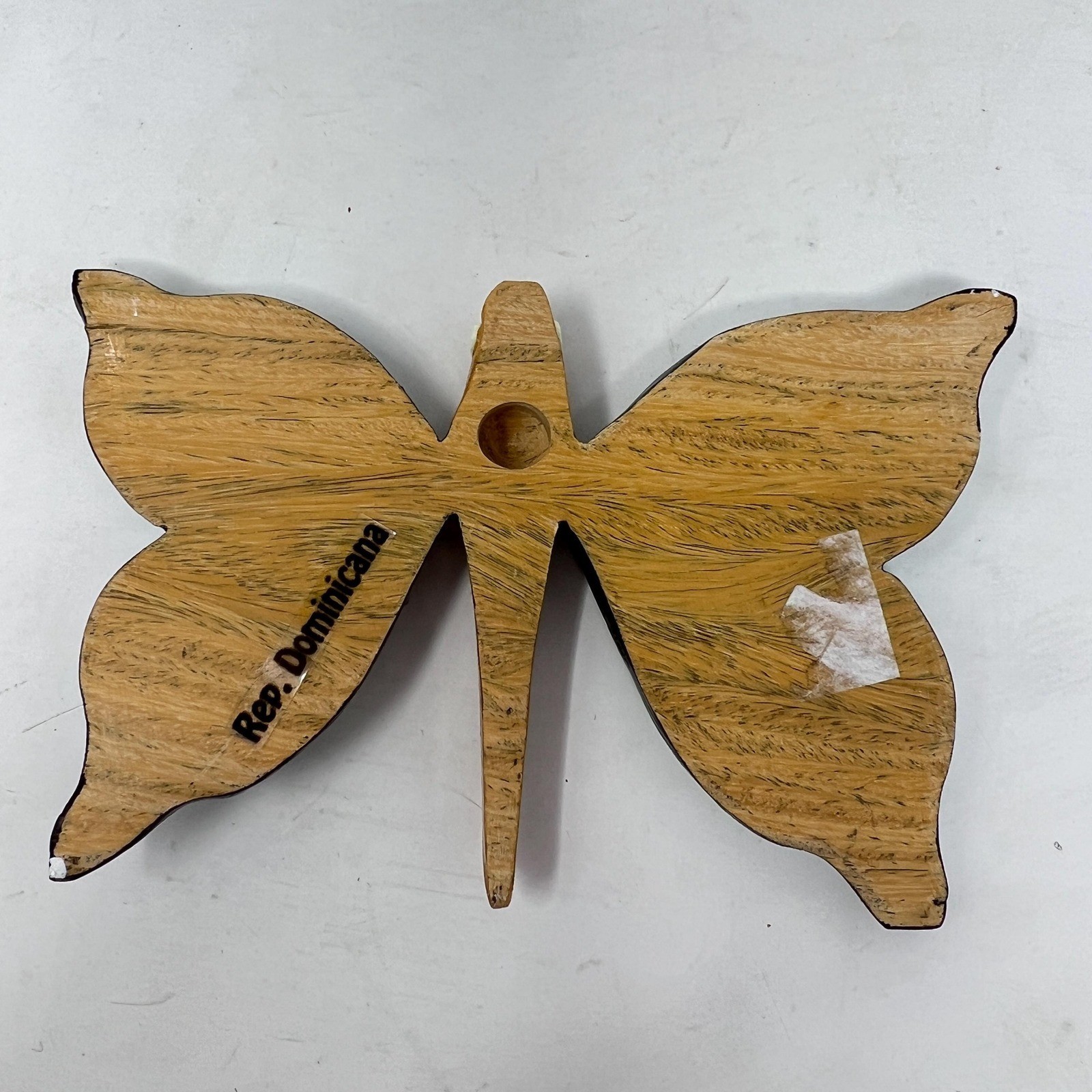 Vintage Carved Wood Painted Butterfly Wall Hanging 5″ Rep. Dominicana