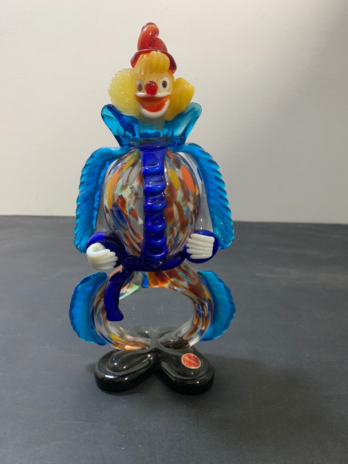 Vintage Murano Glass Clown Figurine. Hand Blown Glass. 1960-1969.