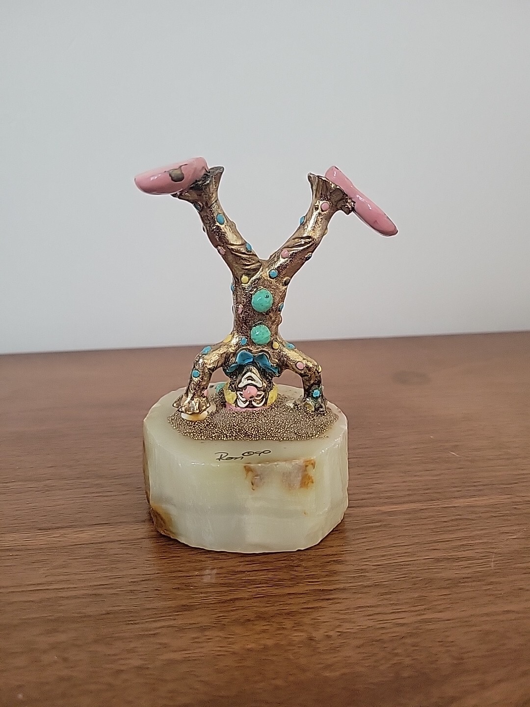 Ron Lee New Pinky Upside Down Signed Clown Sculpture 1990 362/8500 Bronze Stone